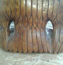 Vintage eagle/hawk wood carving 21 tall beautifully hand carved in Jamaica