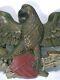 Vtg Wood Hand Carved Eagle Statue 31 Wing Span U. S. A Shield Arrows Olive Branch