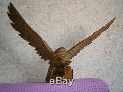WOW! Vintage SOVIET RUSSIAN Wood Carved Large EAGLE Figure USSR Hand Made