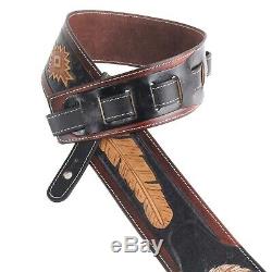 Walker & Williams LCT-21 Hand Tooled Leather Strap Eagle & Feather Design