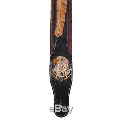 Walker & Williams LCT-21 Hand Tooled Leather Strap Eagle & Feather Design