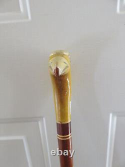 Walking Stick / Cane Hand Carved Eagle Head Handle Multi Section Shaft Exc. Cond