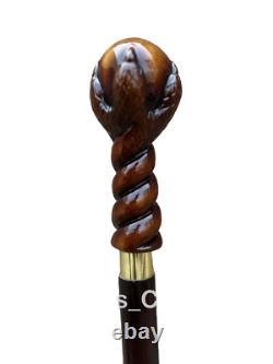 Walking stick eagle handle hand carved walking cane foot eagle stick wooden gift