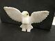 White Agate Natural Gemstone Hand Made Carving With Open Wings Beautiful Eagle