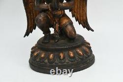 Winged Garuda Bird antique Statue Hand carved divine eagle Tibet Buddhism Nepal