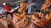 Wood Carving Lord Warrior Fighting Dragon Multiplatform Mmorpg Gran Saga Huge Sculpture Amazing