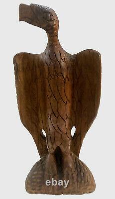 Wooden Eagle Hand Carved Vintage Primitive Americana