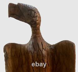 Wooden Eagle Hand Carved Vintage Primitive Americana