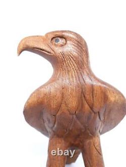 Wooden Hand carved Eagle Vintage Eagle Flying Eagle Home Decor