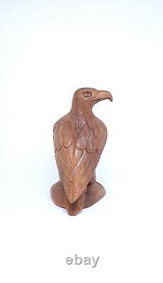 Wooden Hand carved Eagle Vintage Eagle Flying Eagle Home Decor