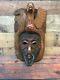 Wooden Tribal Eagle Snake Mask Wall Hanging Vintage Hand Carved Mahogany Wood