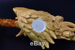XL SIZE BOLD EAGLE PIPE BY ALI BLOCK MEERSCHAUM-NEW-HAND CARVED W Case#1404