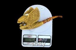 XL SIZE BOLD EAGLE PIPE BY ALI BLOCK MEERSCHAUM-NEW-HAND CARVED W Case#1574